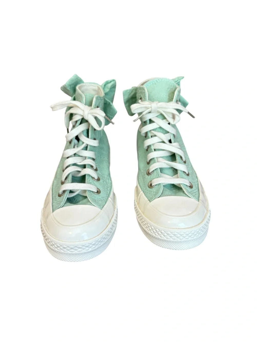 Converse Chuck 70 Bow Green Sticky Aloe Embroidered Floral Women Size 7 NWOB